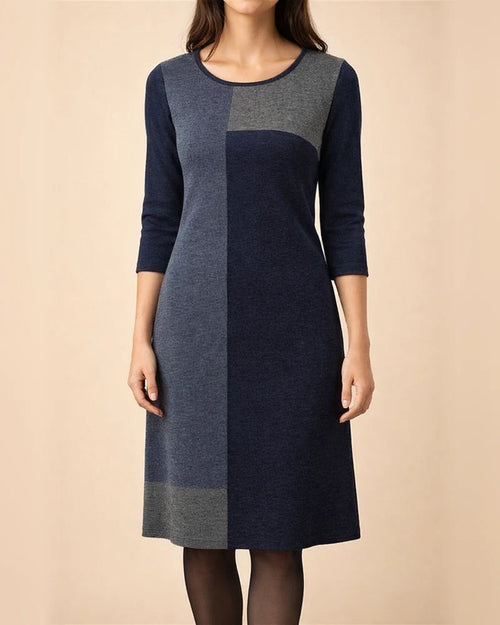 Spring Summer New Arrival Women's Midi Crew Neck Long Sleeve Geometric Print Dress | JRSEE:ba1bbe9f-0fda-48e7-a331-79590d782b83