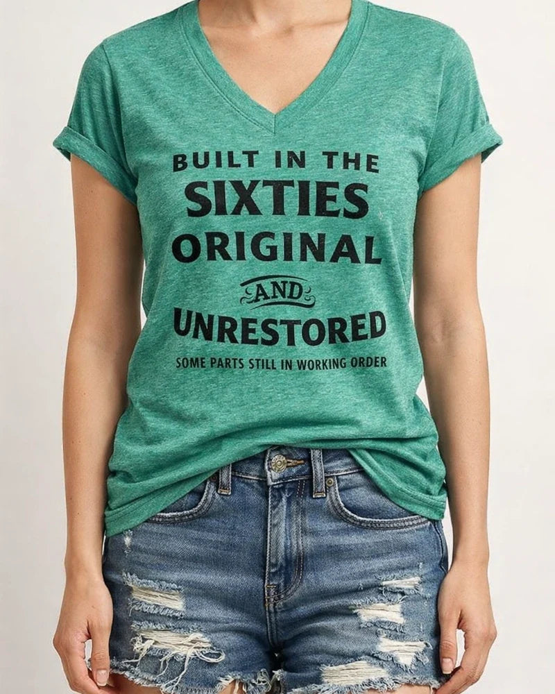 Spring/summer New English SIXTIES Printed T-shirt Women's Top S M L XL 2XL 3XL | JRSEE:287f5a6d-c6ea-4d88-9782-a2b376781e9a