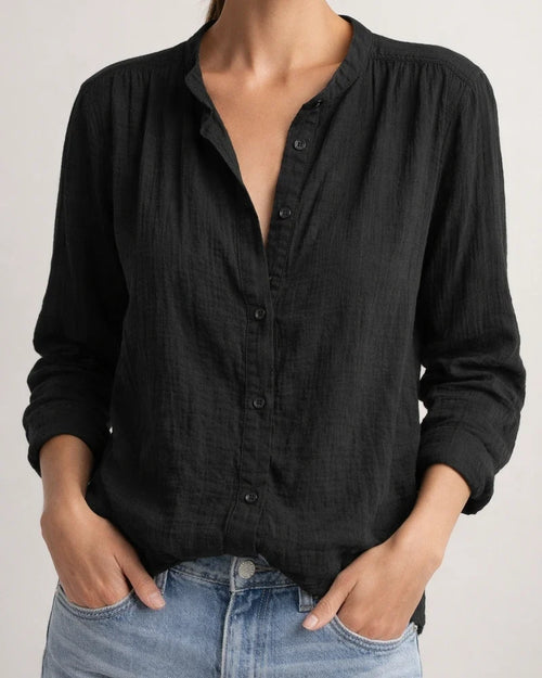 Spring Women’s Casual Loose-Fit Fashionable Long-Sleeve Cotton-Linen Solid-Color Retro Shirt | JRSEE:8dc92d4c-2a31-4a1e-9821-e0122c0a2b53