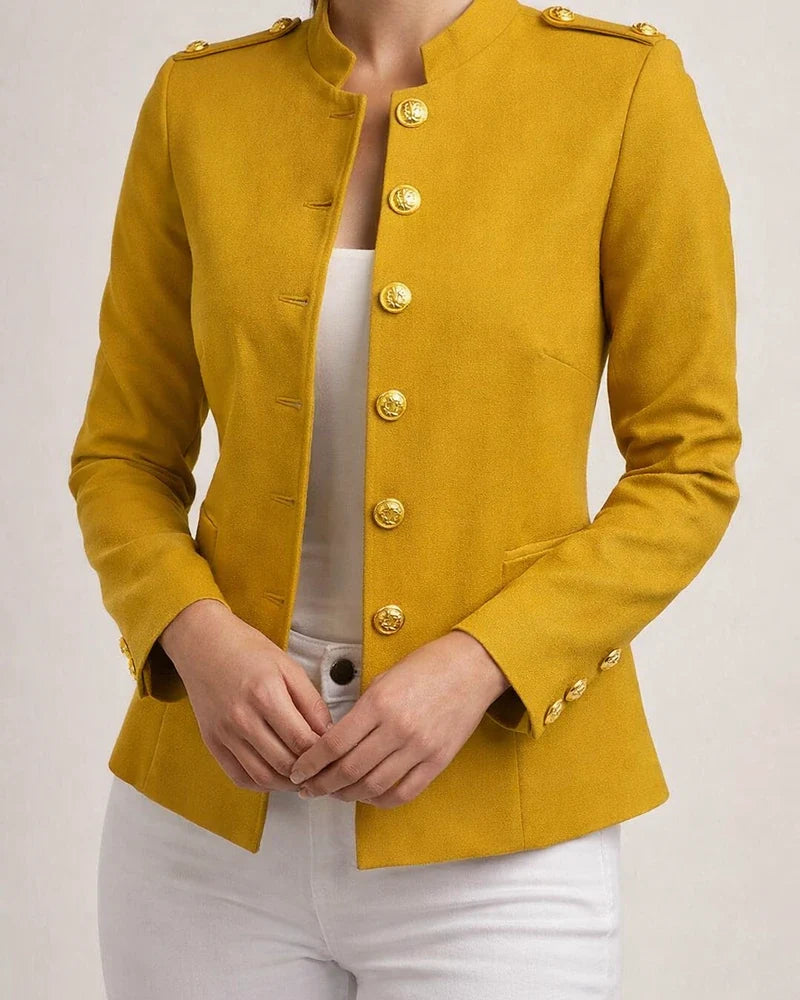 Stand Collar Solid Color Simple Women's Coat | JRSEE:ce7eea84-ca22-4efe-9bf7-813ad82b5821