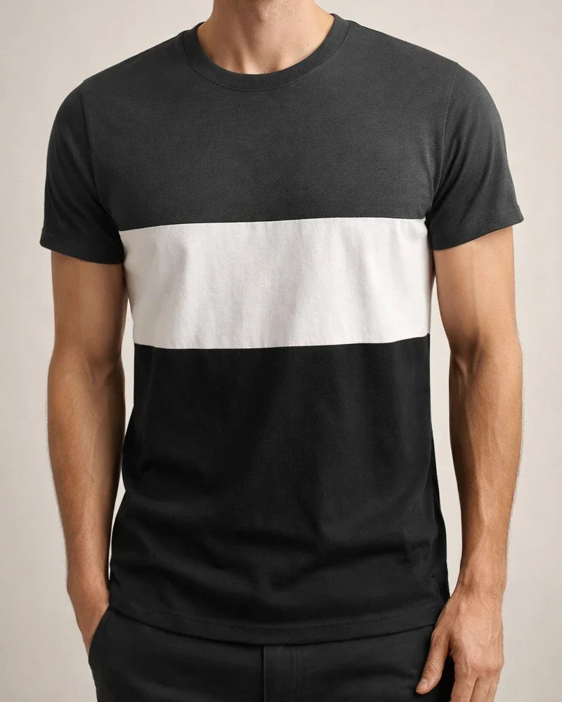Summer Casual Round Neck Short-sleeved Men's Tops Tricolor Round Neck Men's Fashion Fitness Sports T-shirt | JRSEE:c2c880a8-4411-44b3-9e8c-f4017a3c8f2c