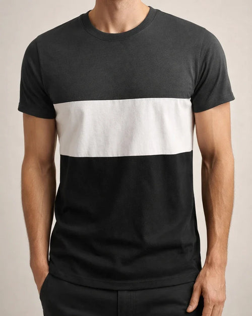 Summer Casual Round Neck Short-sleeved Men's Tops Tricolor Round Neck Men's Fashion Fitness Sports T-shirt | JRSEE:c2c880a8-4411-44b3-9e8c-f4017a3c8f2c