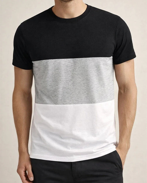 Summer Casual Round Neck Short-sleeved Men's Tops Tricolor Round Neck Men's Fashion Fitness Sports T-shirt | JRSEE:2b74a5b3-0aa6-4747-8bd3-4f0d16f402f4