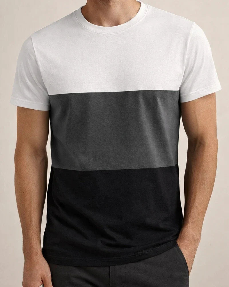 Summer Casual Round Neck Short-sleeved Men's Tops Tricolor Round Neck Men's Fashion Fitness Sports T-shirt | JRSEE:851b0af3-e929-4fc4-88df-436943a0d589