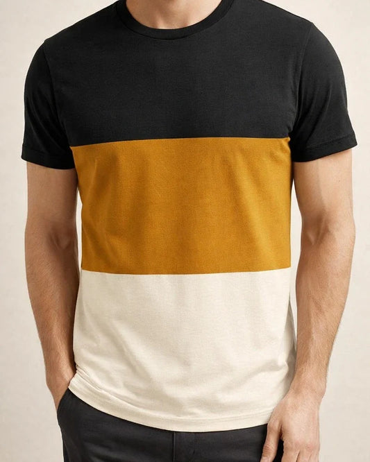 Summer Casual Round Neck Short-sleeved Men's Tops Tricolor Round Neck Men's Fashion Fitness Sports T-shirt | JRSEE:a5aa6dad-e74c-471b-99fb-f3e19c5531d6