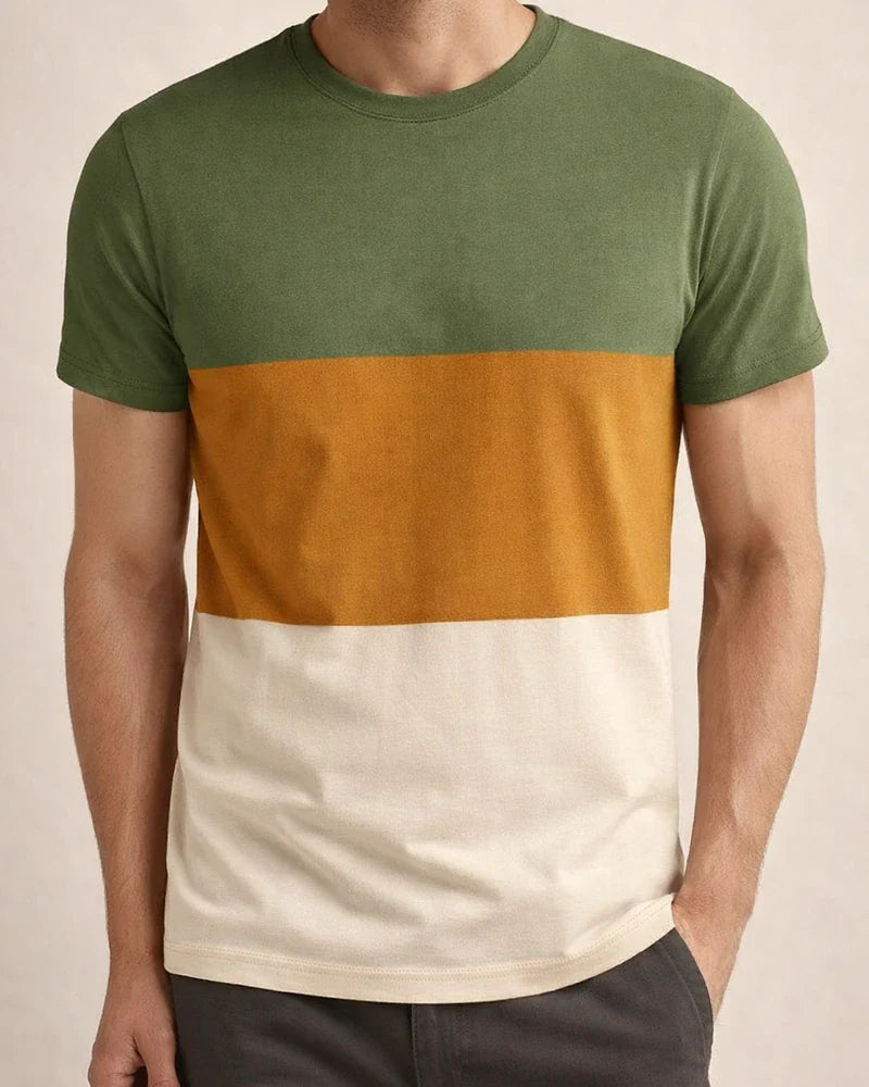 Summer Casual Round Neck Short-sleeved Men's Tops Tricolor Round Neck Men's Fashion Fitness Sports T-shirt | JRSEE:c11b9ca8-cc89-4ddd-b530-2c1c814d4bdc