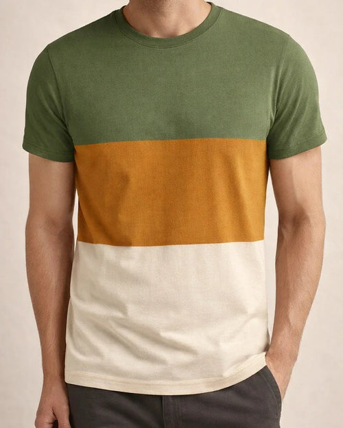 Summer Casual Round Neck Short-sleeved Men's Tops Tricolor Round Neck Men's Fashion Fitness Sports T-shirt | JRSEE:c11b9ca8-cc89-4ddd-b530-2c1c814d4bdc