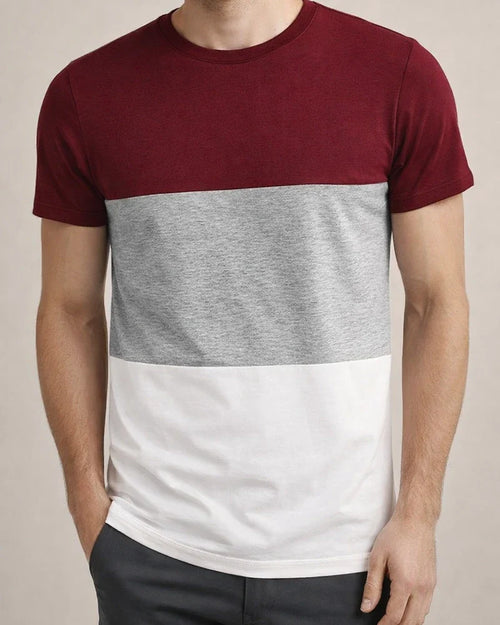 Summer Casual Round Neck Short-sleeved Men's Tops Tricolor Round Neck Men's Fashion Fitness Sports T-shirt | JRSEE:1222ffaf-5b80-429d-824a-d762a5c29b9d