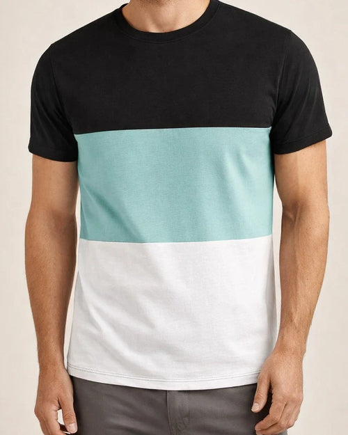 Summer Casual Round Neck Short-sleeved Men's Tops Tricolor Round Neck Men's Fashion Fitness Sports T-shirt | JRSEE:6df339d6-9602-4601-9f81-d18b6d18e057