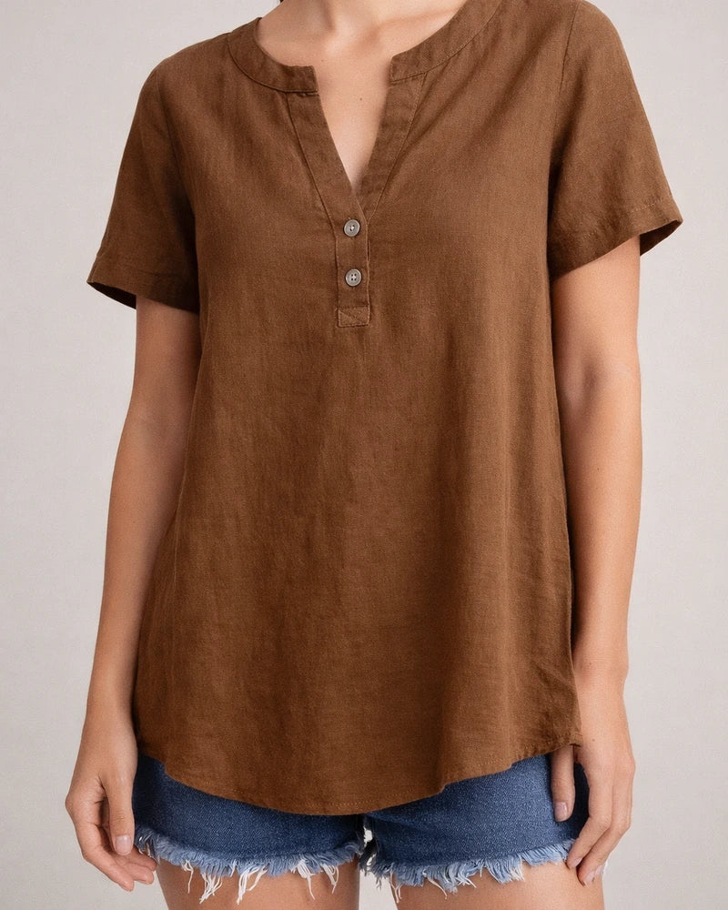 Summer Casual Shirt Loose Women's Fashion Cotton Linen Shirt Top | JRSEE:72eaca69-2a48-44ce-bc85-76213e2512b6