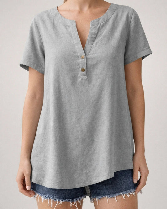 Summer Casual Shirt Loose Women's Fashion Cotton Linen Shirt Top | JRSEE:6eb98e18-4ed6-47c1-8160-a2b0027ce5e0