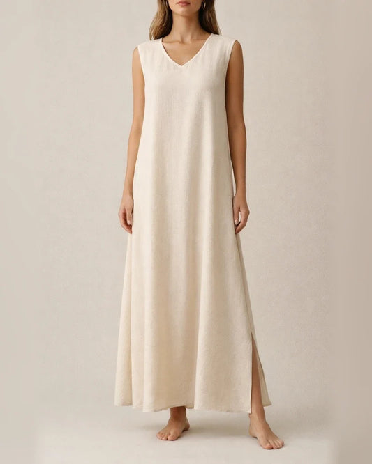 Summer Dresses Women's Sleeveless V-Neck Side Split One-piece Long Dresses | JRSEE:3d2970df-d53d-4661-bef1-2fe1b9ec92ac