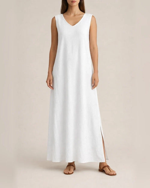 Summer Dresses Women's Sleeveless V-Neck Side Split One-piece Long Dresses | JRSEE:a2117c61-db75-40a7-aae2-f7df02c25379