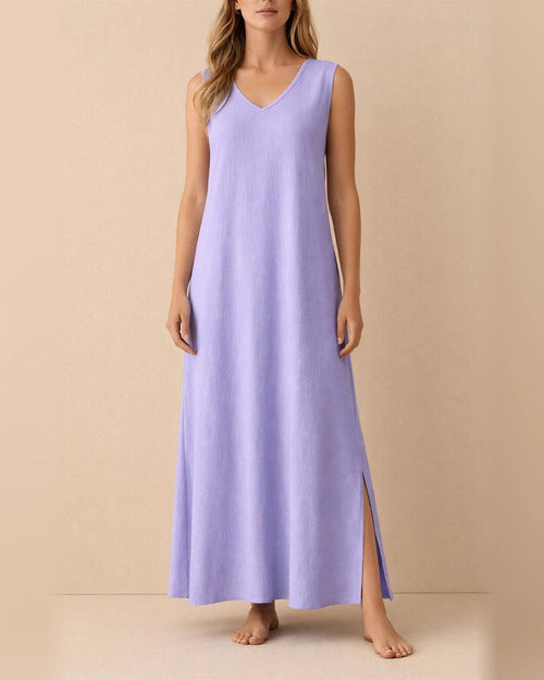 Summer Dresses Women's Sleeveless V-Neck Side Split One-piece Long Dresses | JRSEE:2ad8554e-b0da-46b2-b1a4-4fe0322ab191