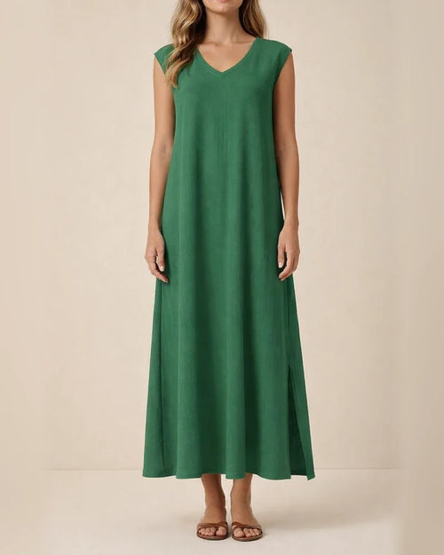 Summer Dresses Women's Sleeveless V-Neck Side Split One-piece Long Dresses | JRSEE:c0427f7a-97f9-4dea-a909-5f67f6532aac