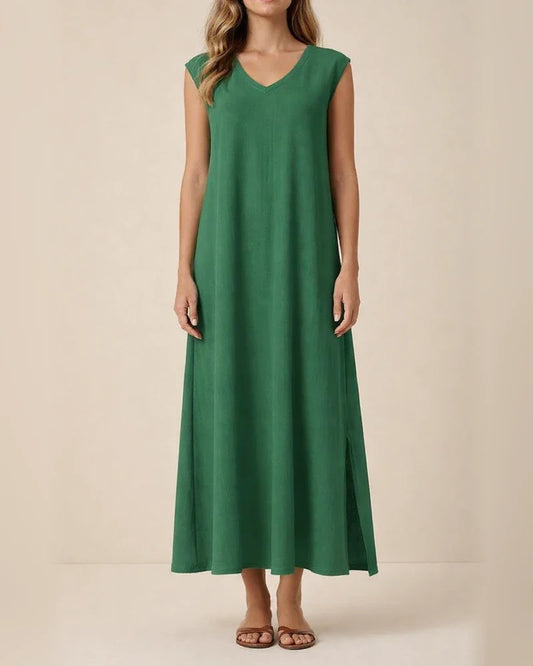 Summer Dresses Women's Sleeveless V-Neck Side Split One-piece Long Dresses | JRSEE:c0427f7a-97f9-4dea-a909-5f67f6532aac