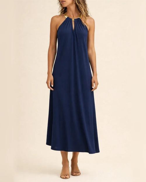 Summer Fashion Personality New Women's Skirt Hanging Neck Round Sleeveless Solid Color Casual Sequin Slim Street Style Dress | JRSEE:2fcfe0f2-387b-4b32-841a-55a3d9856610