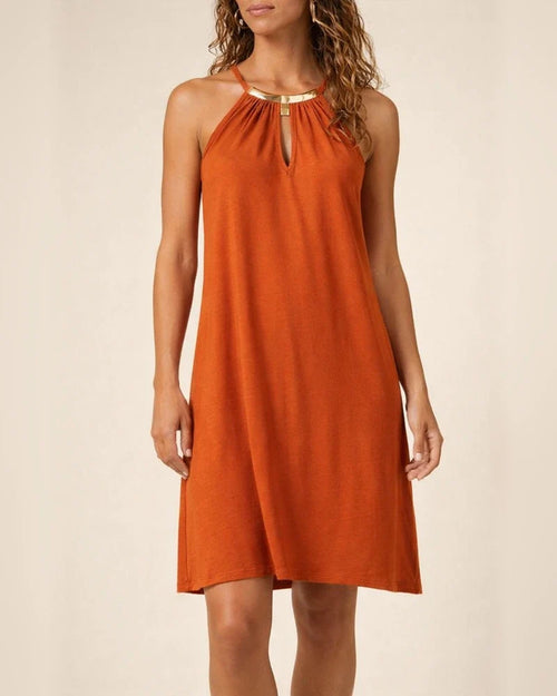 Summer Fashion Personality New Women's Skirt Hanging Neck Round Sleeveless Solid Color Casual Sequin Slim Street Style Dress | JRSEE:fa119b74-5538-4f31-8b17-8347b0f38a44