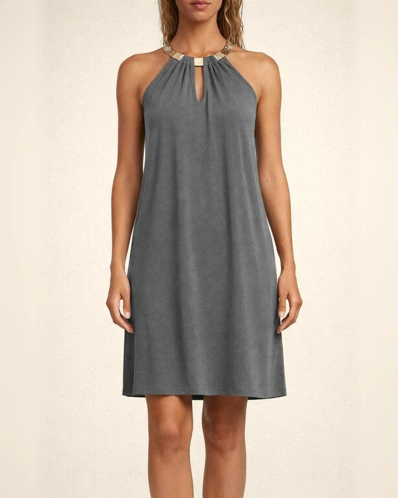 Summer Fashion Personality New Women's Skirt Hanging Neck Round Sleeveless Solid Color Casual Sequin Slim Street Style Dress | JRSEE:9cbee701-8d2e-4e17-b24c-64f12bd63ddf
