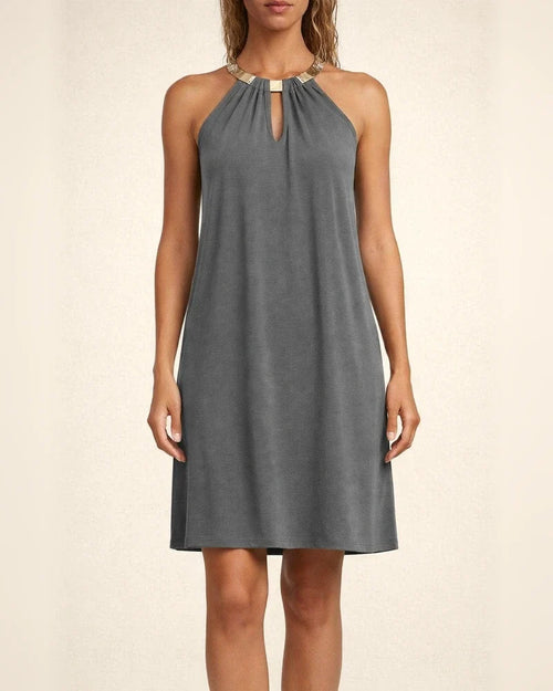 Summer Fashion Personality New Women's Skirt Hanging Neck Round Sleeveless Solid Color Casual Sequin Slim Street Style Dress | JRSEE:9cbee701-8d2e-4e17-b24c-64f12bd63ddf