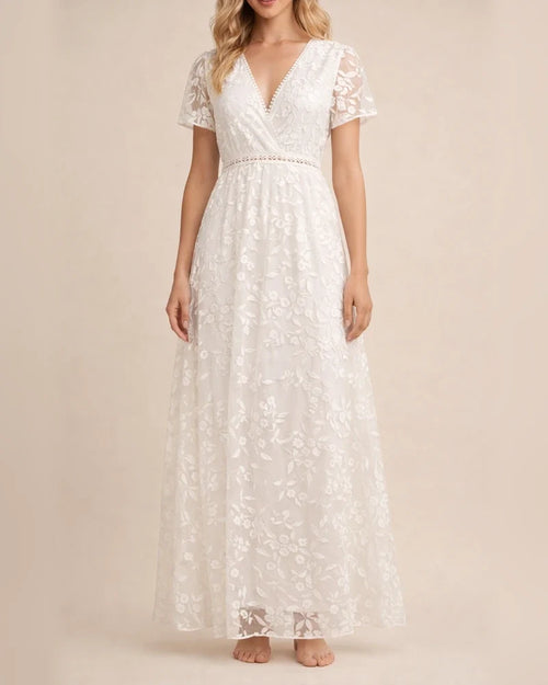 Summer Lace Hook Flower Hollow Long Dress Female European and American Solid Color Temperament Commute Solid Color Skirt Women's Wear | JRSEE:2c2840be-91d7-4b0c-a14a-fc6acb0feb20