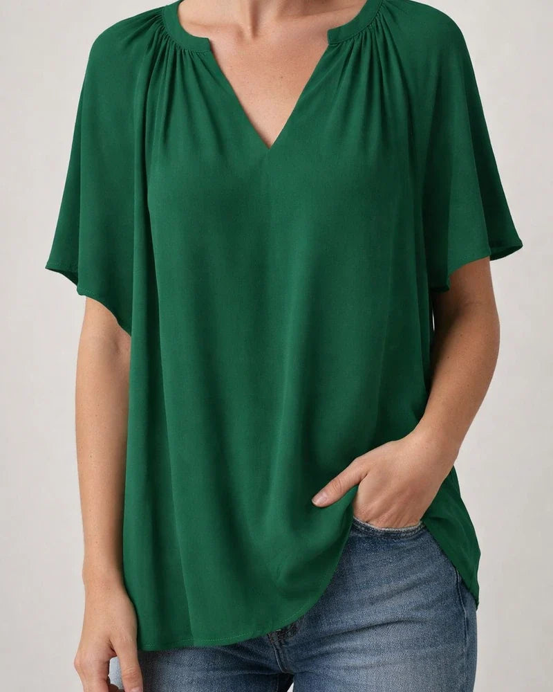 Summer Loose V-neck Tops Casual Women's T-shirt Chiffon Shirt | JRSEE:f98d1873-9478-4738-b461-9d95d21d2bb6