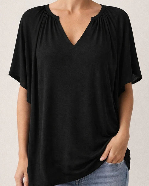 Summer Loose V-neck Tops Casual Women's T-shirt Chiffon Shirt | JRSEE:577a4fb6-d418-42b5-a24f-64abbcef3080