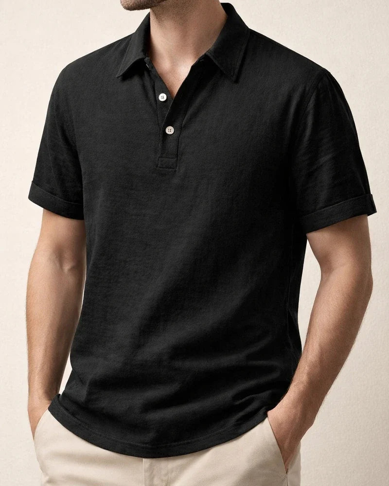 Summer Men's Casual Loose Linen Lapel Polo Shirt Short-sleeved Shirt | JRSEE:77c643f4-b23d-4b6c-b03f-11a56df35397