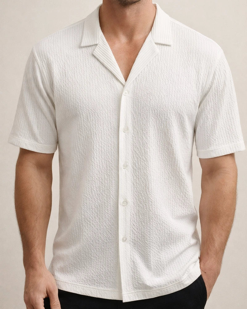 Summer Men's New Solid Color Short-sleeved Shirt Men's Casual Cardigan White Black Khaki Gray | JRSEE:78aafc53-08e4-4c94-9b53-afb32715997d