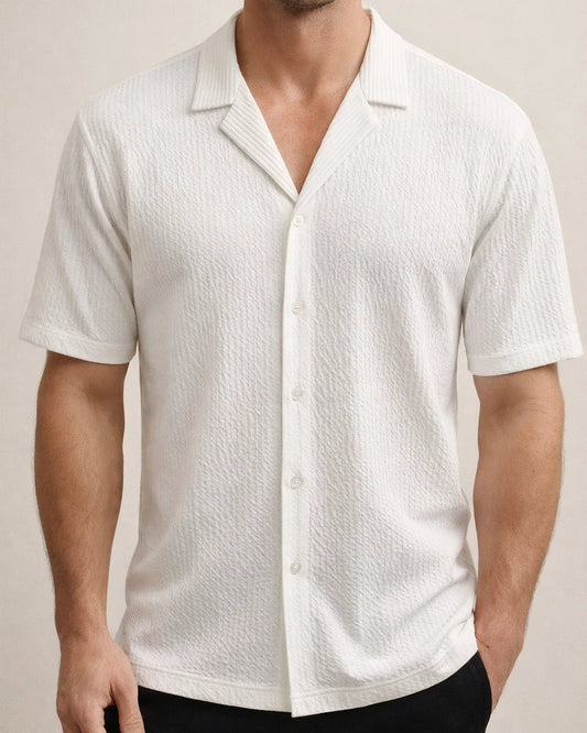 Summer Men's New Solid Color Short-sleeved Shirt Men's Casual Cardigan White Black Khaki Gray | JRSEE:78aafc53-08e4-4c94-9b53-afb32715997d
