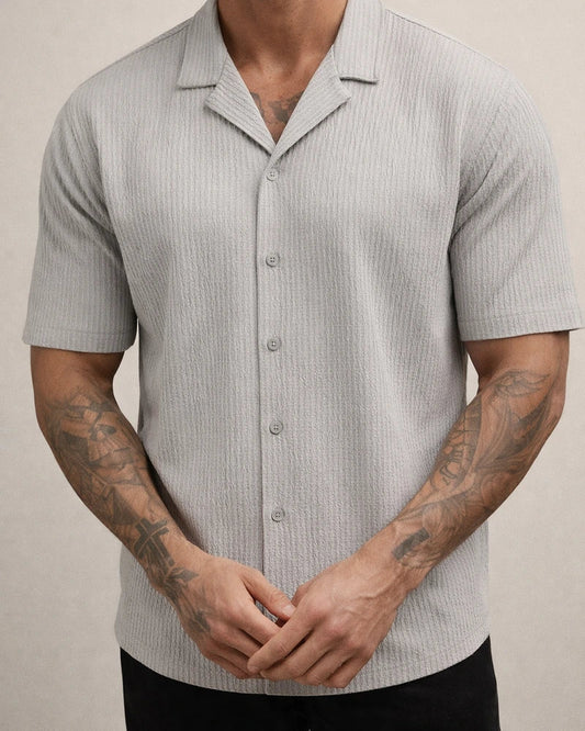 Summer Men's New Solid Color Short-sleeved Shirt Men's Casual Cardigan White Black Khaki Gray | JRSEE:60b82c4e-d208-4974-8de7-5ba652dac6f4