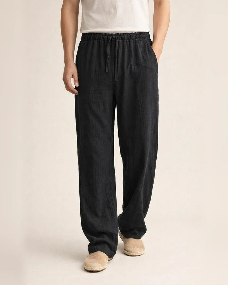 Summer Men's Plus Size Casual Pants Cotton-Linen Blend Athletic Straight-Leg Pants | JRSEE:81f5115c-7a8a-4fe4-a869-334b1e46123b