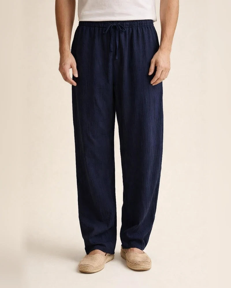 Summer Men's Plus Size Casual Pants Cotton-Linen Blend Athletic Straight-Leg Pants | JRSEE:5b84bfc6-85b1-4d0d-ba77-46503ed6abb9