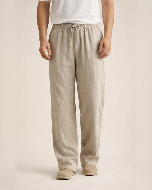 Summer Men's Plus Size Casual Pants Cotton-Linen Blend Athletic Straight-Leg Pants | JRSEE:2bf16d16-405e-49e7-bc08-f330512ea6a1