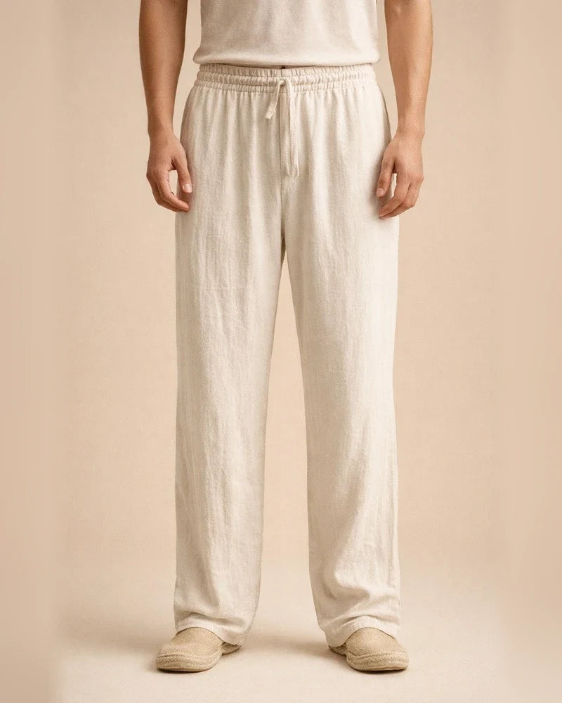 Summer Men's Plus Size Casual Pants Cotton-Linen Blend Athletic Straight-Leg Pants | JRSEE:26b2842f-3e7c-44db-93b8-40c840c2130b