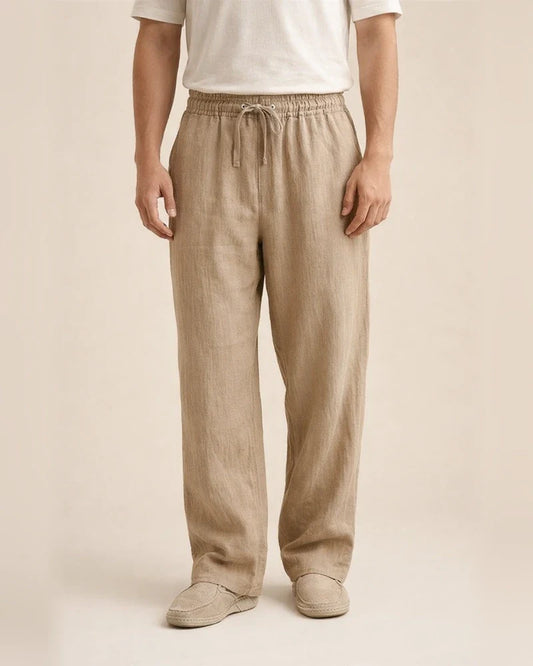 Summer Men's Plus Size Casual Pants Cotton-Linen Blend Athletic Straight-Leg Pants | JRSEE:d32994fd-a7db-4039-90a4-f8c2077e3305