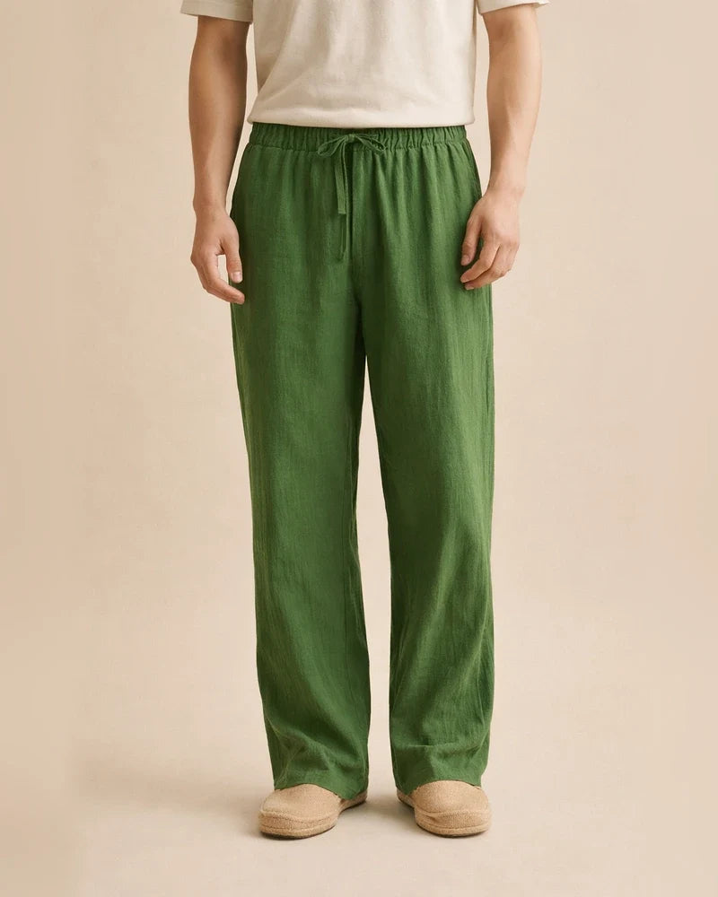 Summer Men's Plus Size Casual Pants Cotton-Linen Blend Athletic Straight-Leg Pants | JRSEE:40339da2-0570-459b-8559-a4c74df70ba3