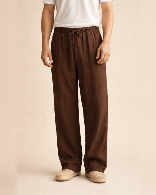 Summer Men's Plus Size Casual Pants Cotton-Linen Blend Athletic Straight-Leg Pants | JRSEE:e0d44661-b074-46f0-ab07-f0c6ae239048