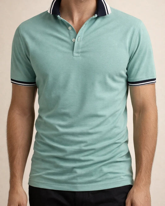 Summer Men's Short-sleeved T-shirt Slim Half-sleeved Polo Shirt Tide Lapel Polo Shirt | JRSEE:56e5ec2e-2d02-4a84-984d-bd40dffbca80