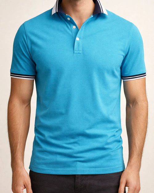 Summer Men's Short-sleeved T-shirt Slim Half-sleeved Polo Shirt Tide Lapel Polo Shirt | JRSEE:4b44aae6-62b8-4106-84e2-01b05c796c91