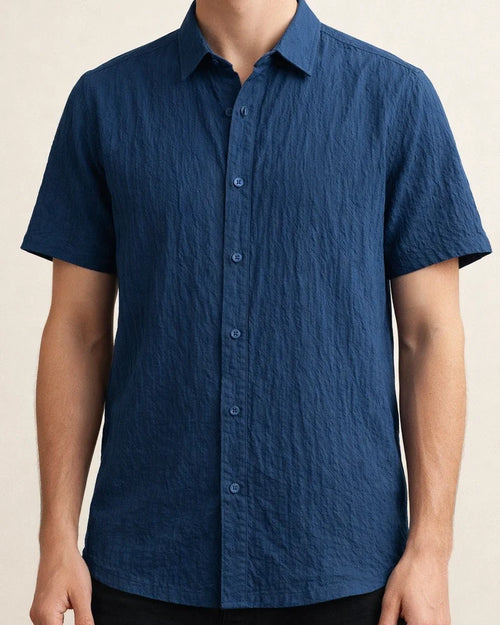 Summer Men's Solid Color Shirt Casual Loose Cotton Short Sleeve Shirt | JRSEE:e4176ef3-d91a-42fc-9b0c-04b7d15c8cdd