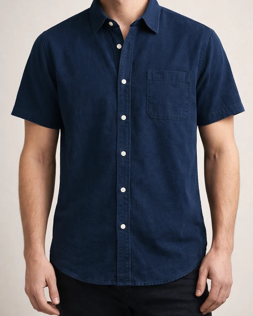 Summer Men's Thin Section Linen Shirt Short-sleeved Cotton Shirt | JRSEE:ce6f0112-397c-4516-8548-a2f106a4ecd1