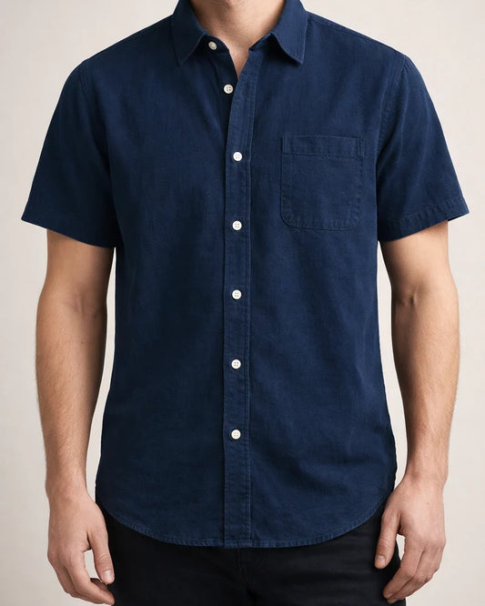 Summer Men's Thin Section Linen Shirt Short-sleeved Cotton Shirt | JRSEE:ce6f0112-397c-4516-8548-a2f106a4ecd1