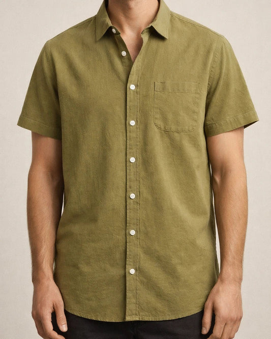 Summer Men's Thin Section Linen Shirt Short-sleeved Cotton Shirt | JRSEE:dbb7f052-e8cb-479a-bf00-552b0d1d452d