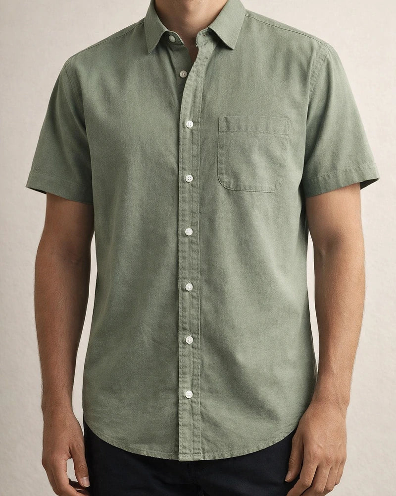 Summer Men's Thin Section Linen Shirt Short-sleeved Cotton Shirt | JRSEE:04775a5c-98b9-44ef-867f-5ee40bba6fad