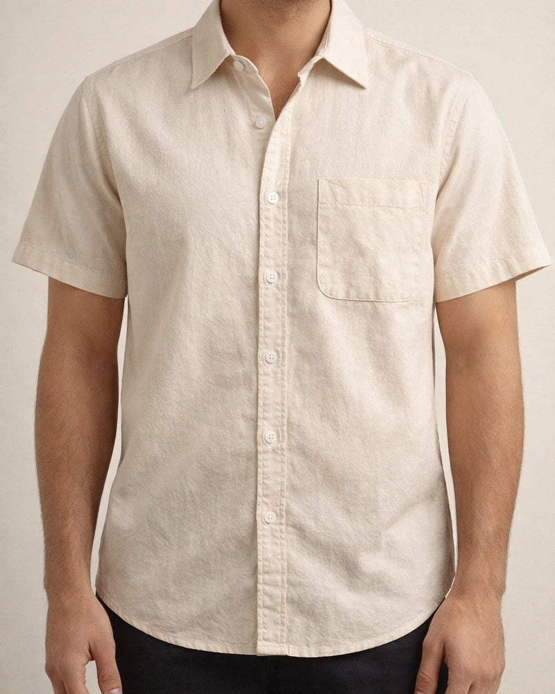 Summer Men's Thin Section Linen Shirt Short-sleeved Cotton Shirt | JRSEE:bcb746ad-011e-4cfc-bd8a-114651ccee4d