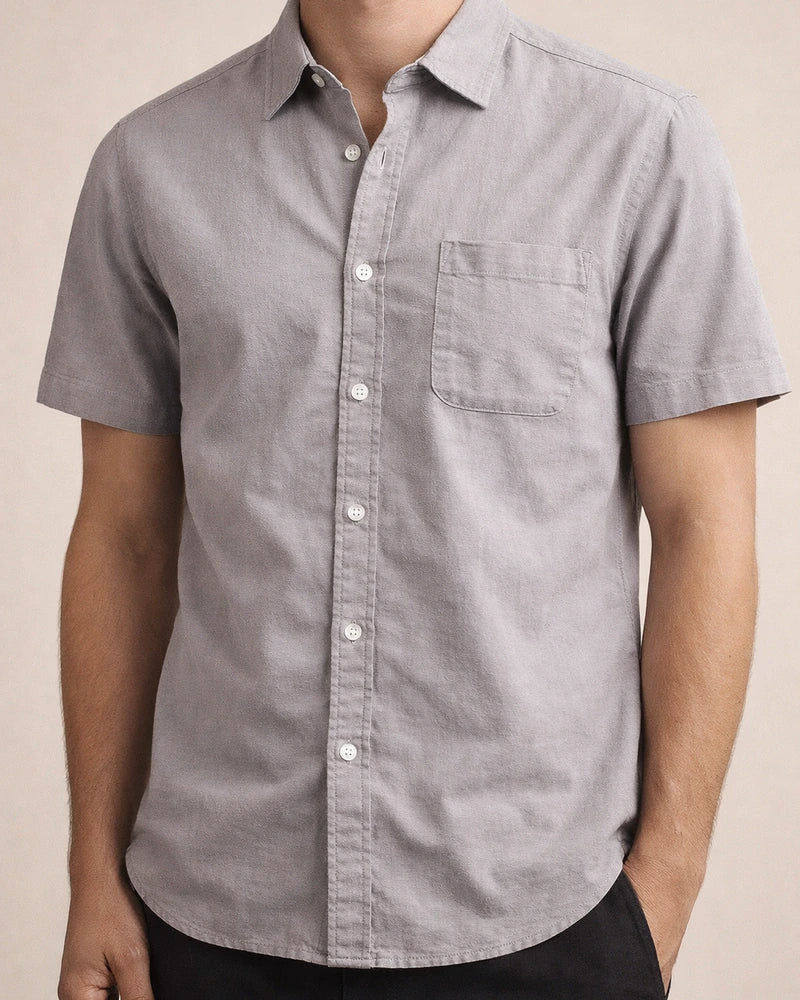 Summer Men's Thin Section Linen Shirt Short-sleeved Cotton Shirt | JRSEE:81b98f31-af73-4dc5-8269-5c35a061428d