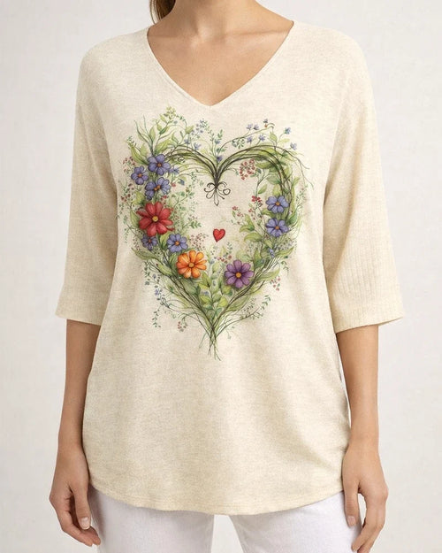 Summer New Arrival 3D Printed Women's Fashion Floral V-neck Shirt Top | JRSEE:0e0105fc-87a7-4e48-9edc-7f5f9f1e1e18