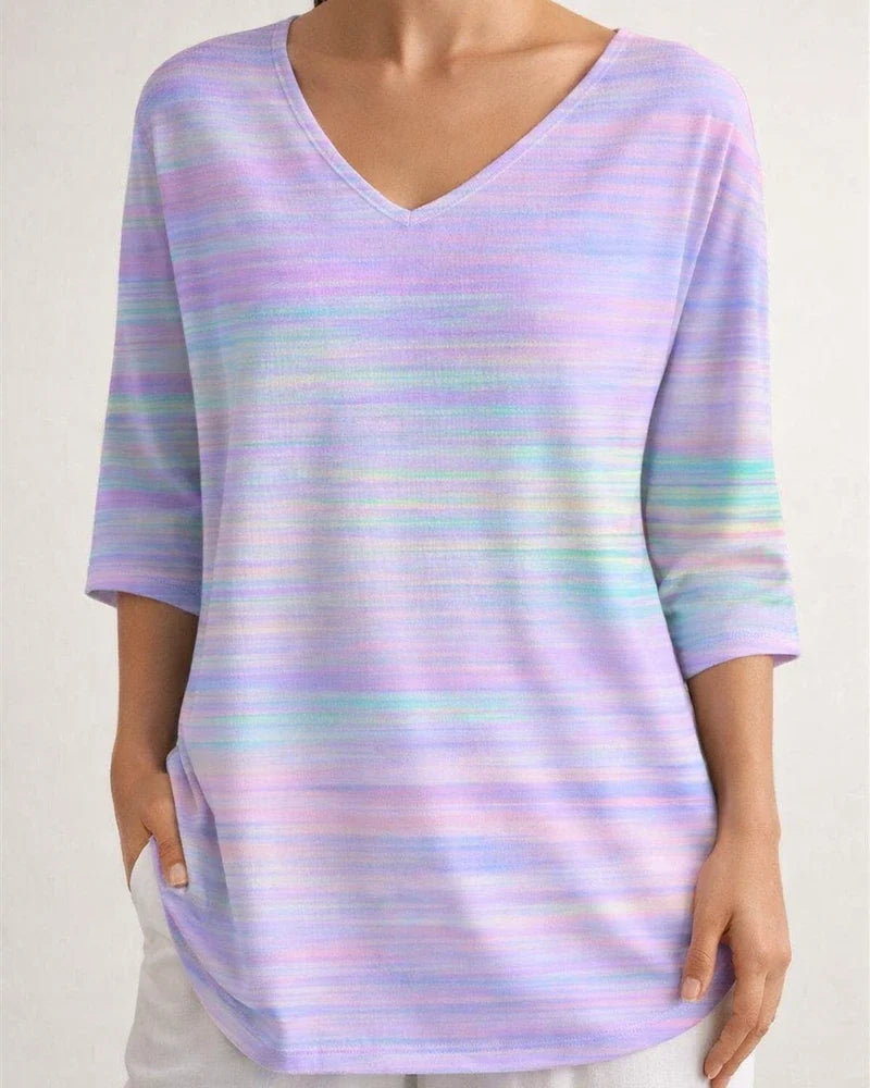 Summer New Arrival 3D Printed Women's Fashion Floral V-neck Shirt Top | JRSEE:7ec94f98-83da-4f7a-9c1f-57a07a32d0ce