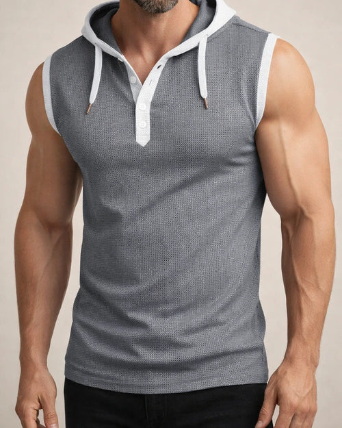 Summer New Fashion Short-sleeved Hooded Cardigan T-shirt Sleeveless T-shirt Men's Tops | JRSEE:43463838-5b45-436b-86e4-742a08212b1c